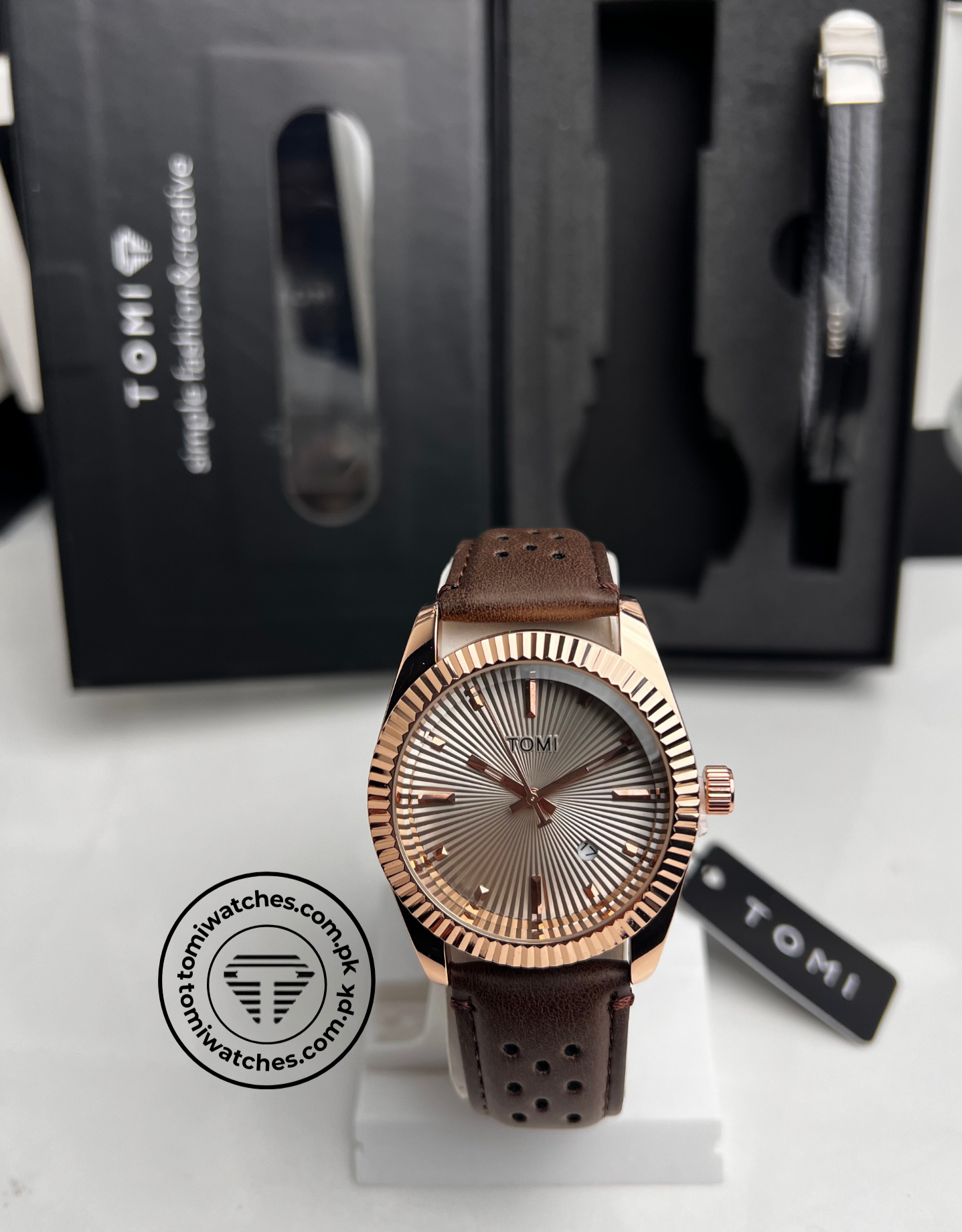 TOMI T-098 Stylish Men's Watch & Bracelet Gift Set - Tomi Watches