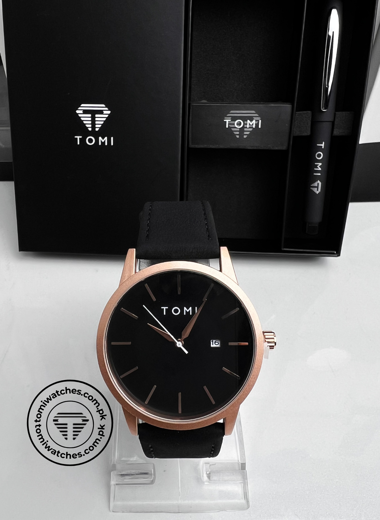 TOMI T-071 Men Watch Date with Pen Gift Set - Tomi Watches