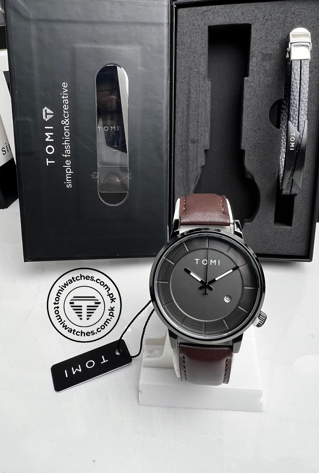 TOMI T-101 Stylish Watch & Bracelet Set for Men - Tomi Watches