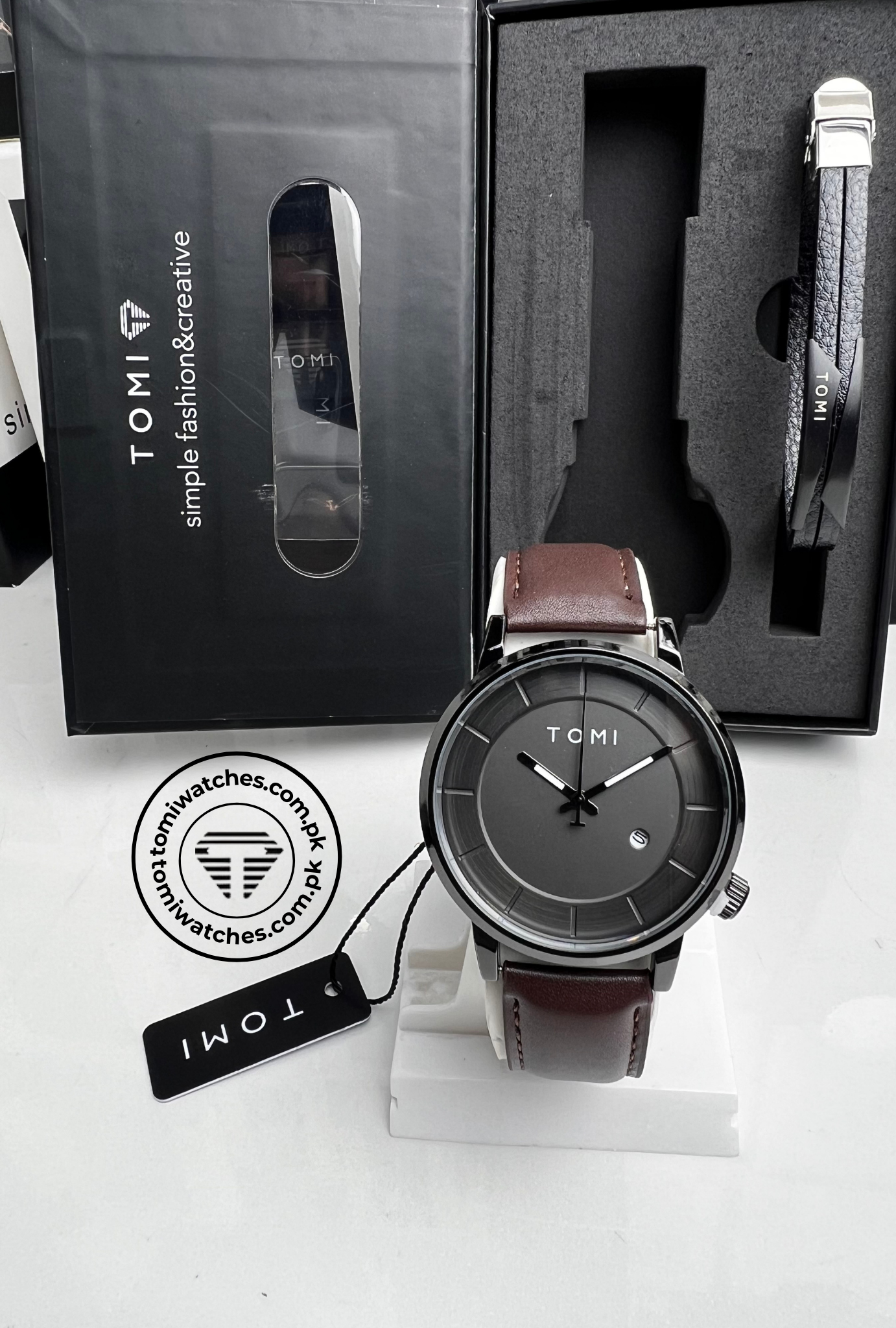 TOMI T-101 Stylish Watch & Bracelet Set for Men - Tomi Watches