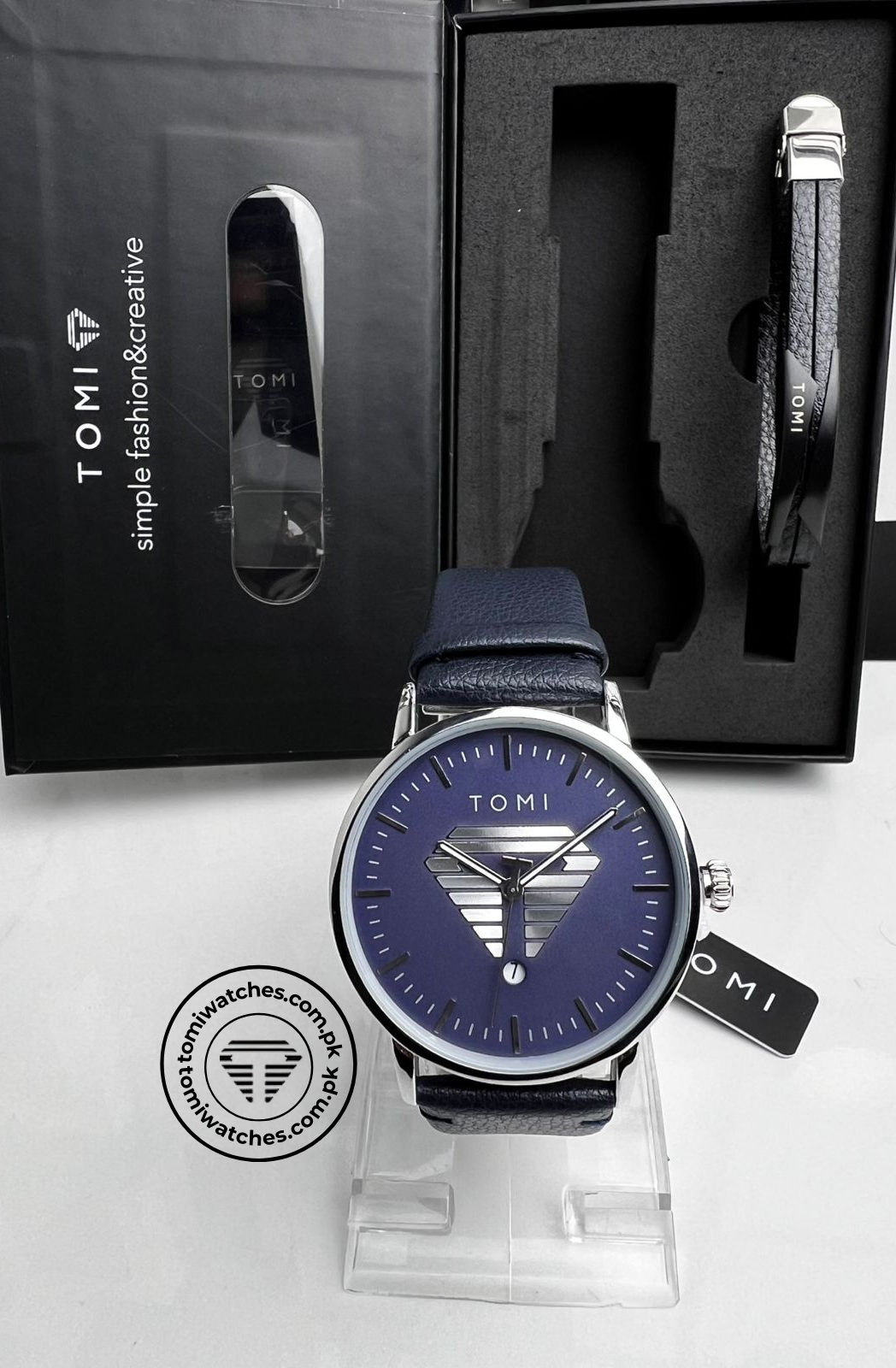 TOMI T-042 Stylish Men's Watch & Bracelet Gift Set - Tomi Watches