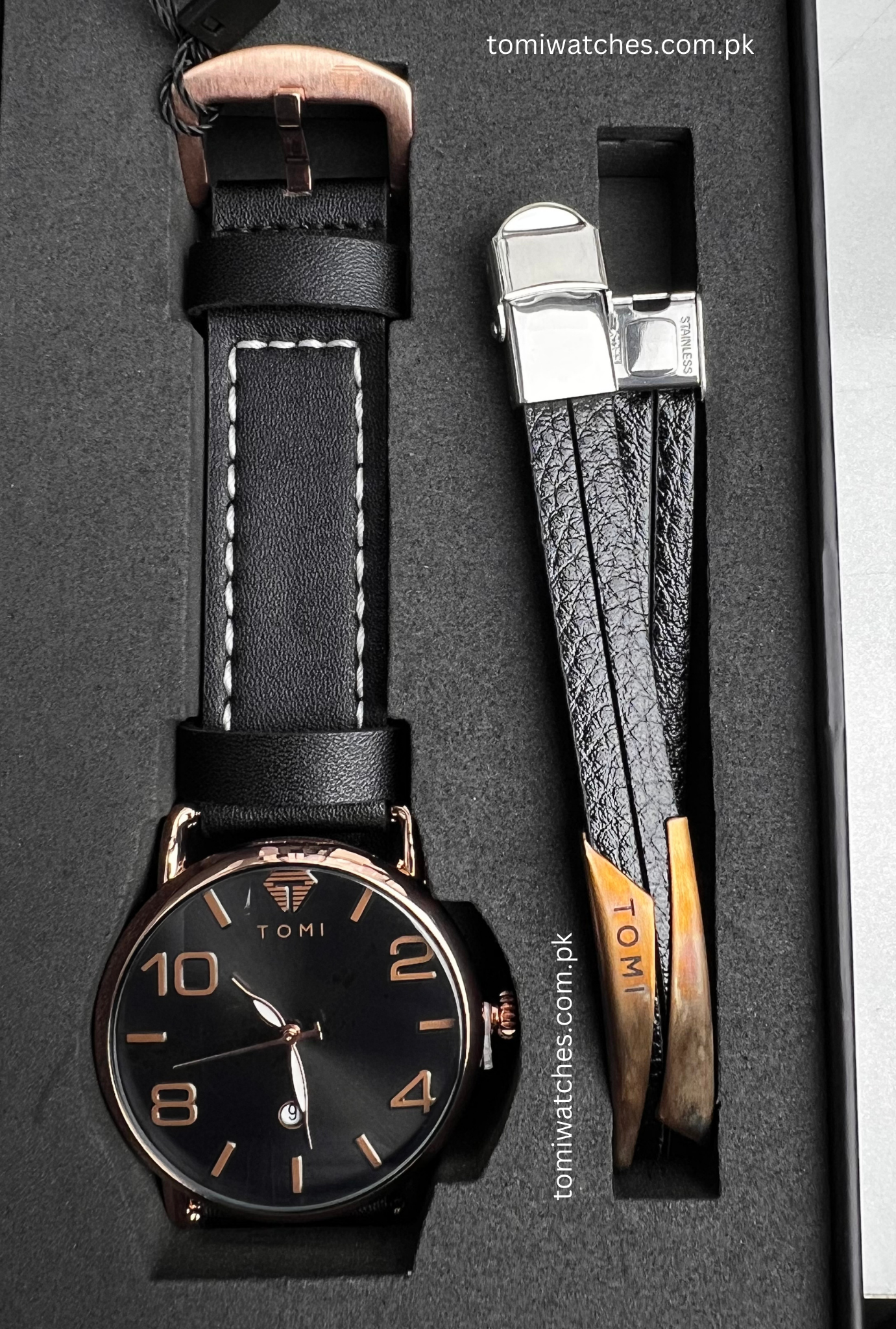 TOMI T-035 Men's Luxury Watch & Bracelet Gift Set - Tomi Watches