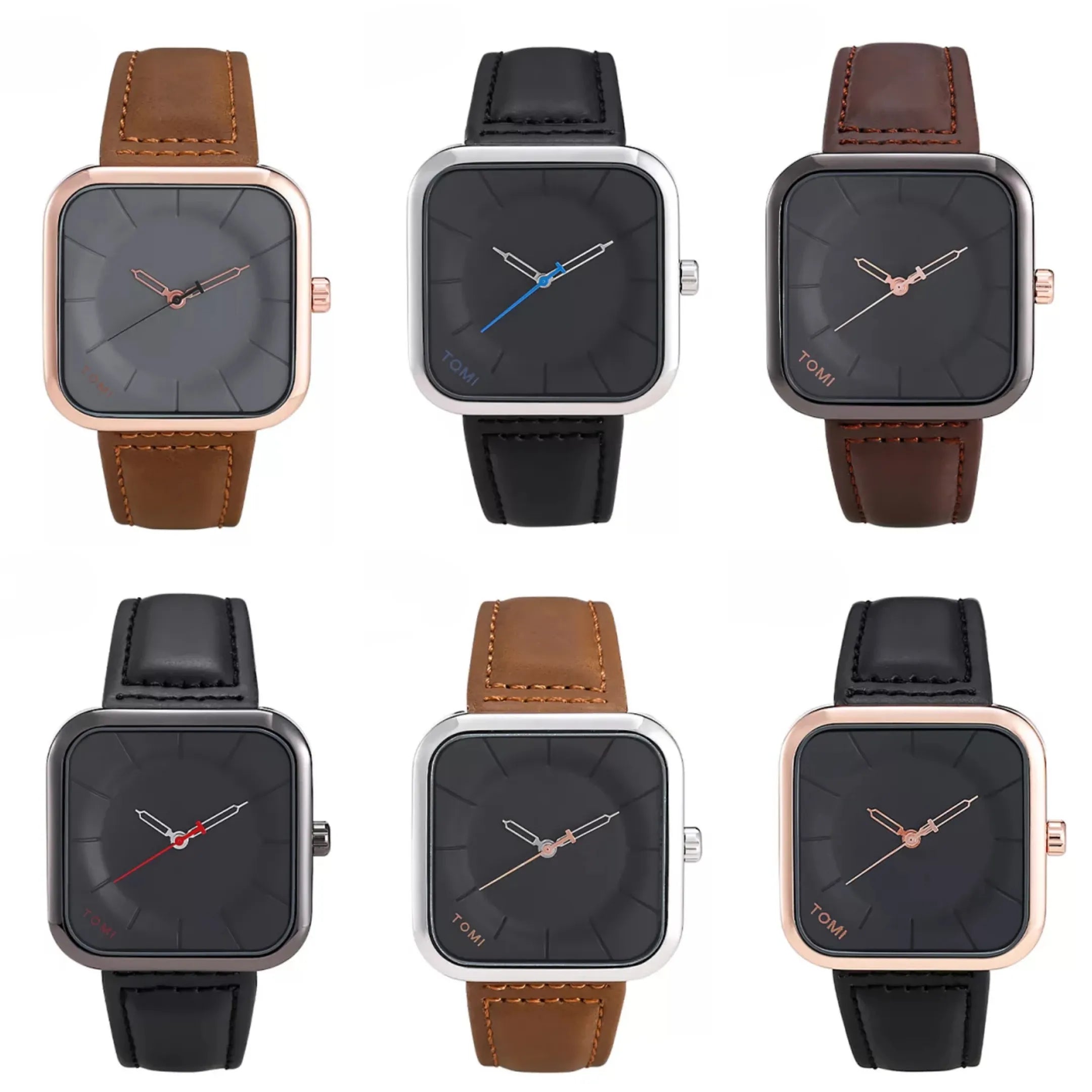 TOMI T-093 Square Dial Men's Wrist Watch - Tomi Watches