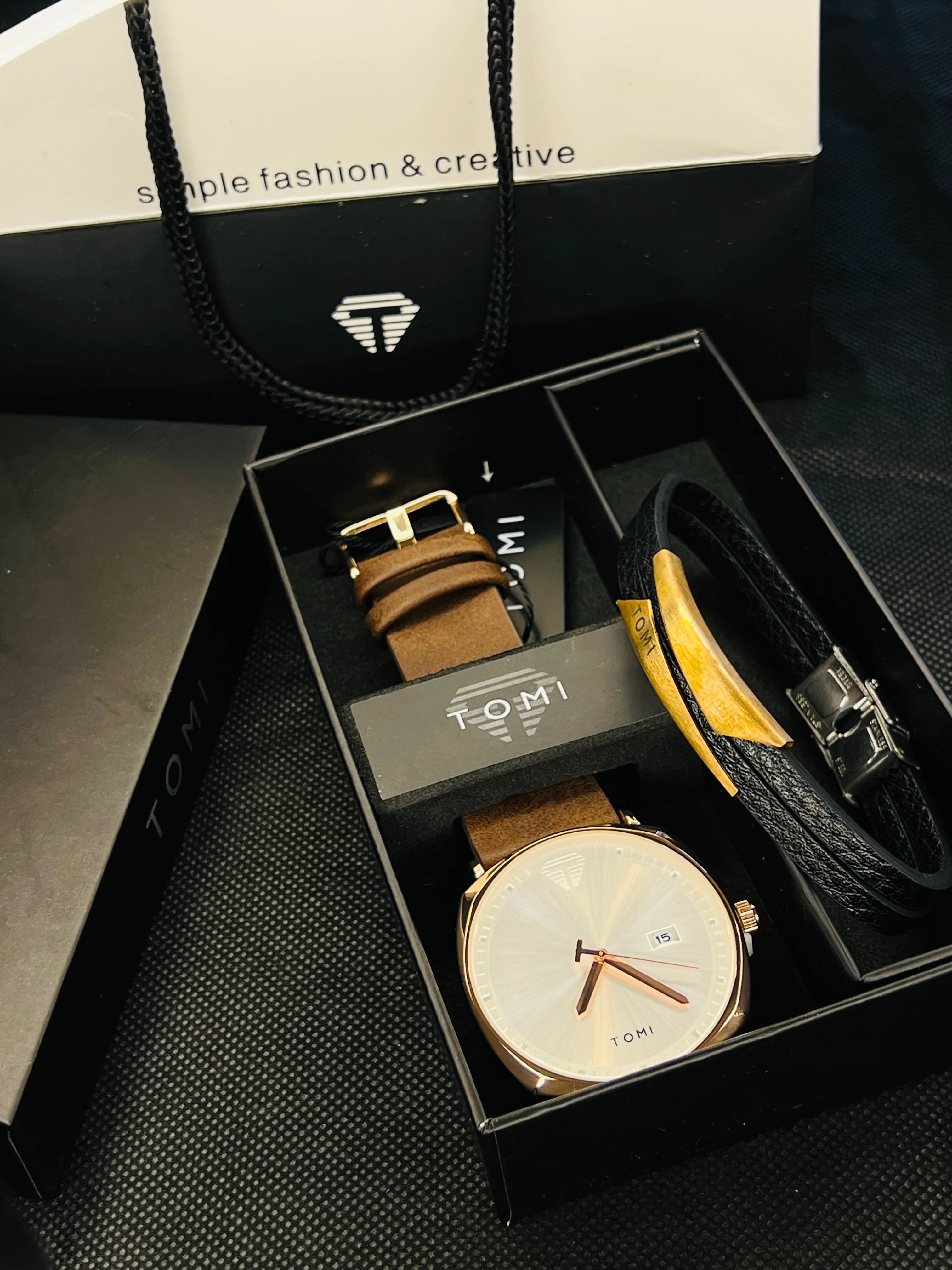 Tomi T-044 Watch & Bracelet Set - Tomi Watches