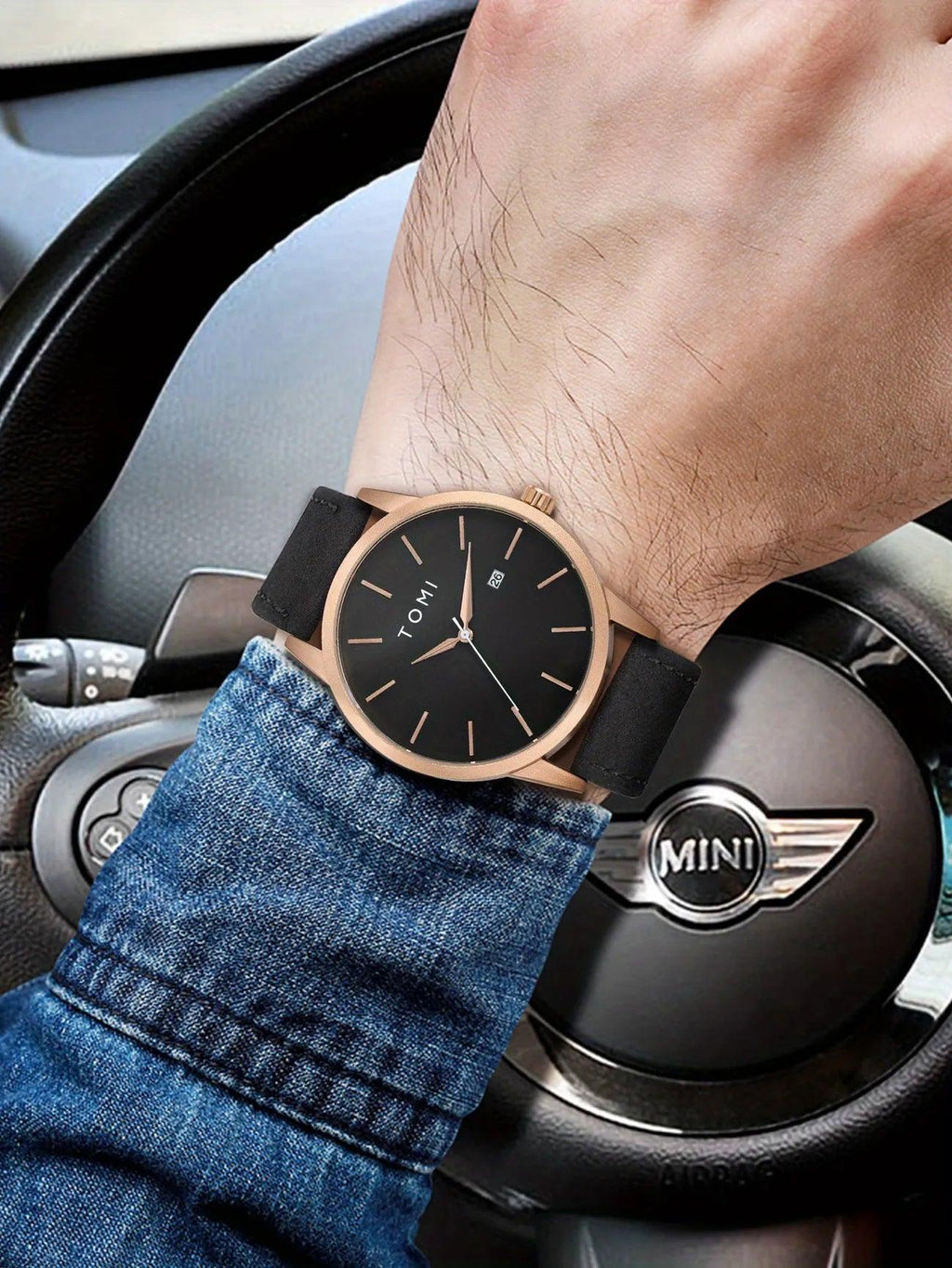 TOMI T-071 Watch For Men Date Quartz Round Shape - Tomi Watches