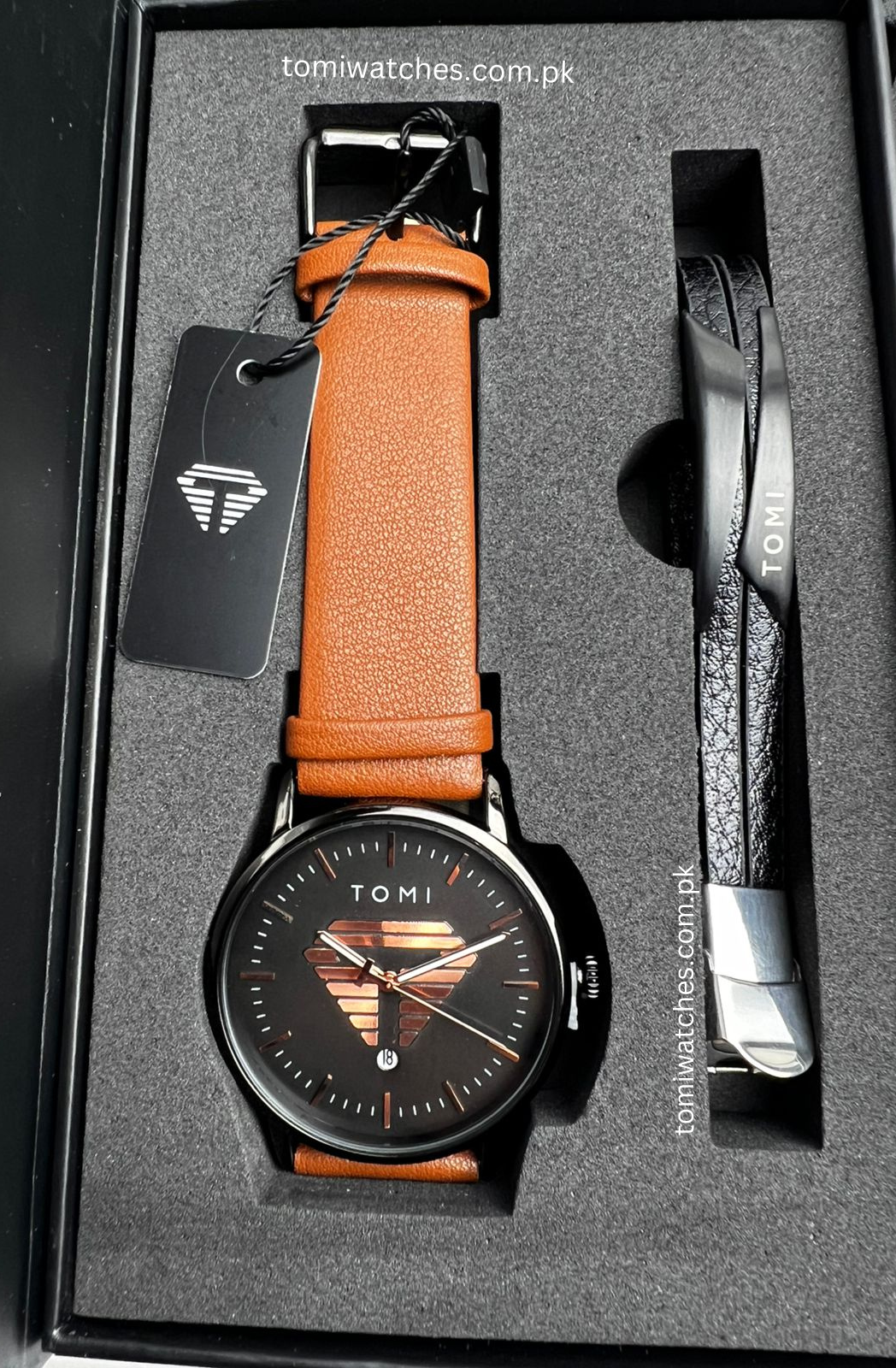 TOMI T-042 Stylish Men's Watch & Bracelet Gift Set - Tomi Watches