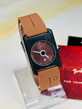 TOMI T-022 men's Magnet Master Lock silicone strap watch with brown dial on display