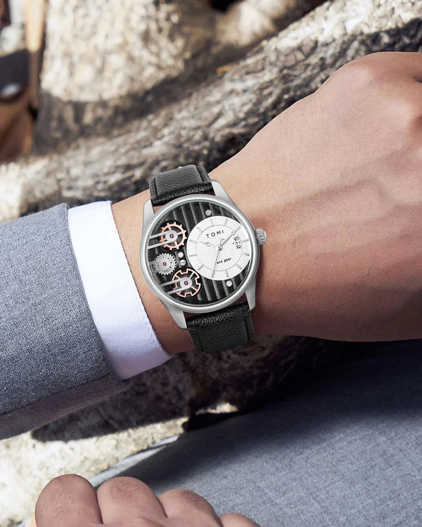TOMI T-106 Dual Strap Face Gear Luxury Watch - Tomi Watches