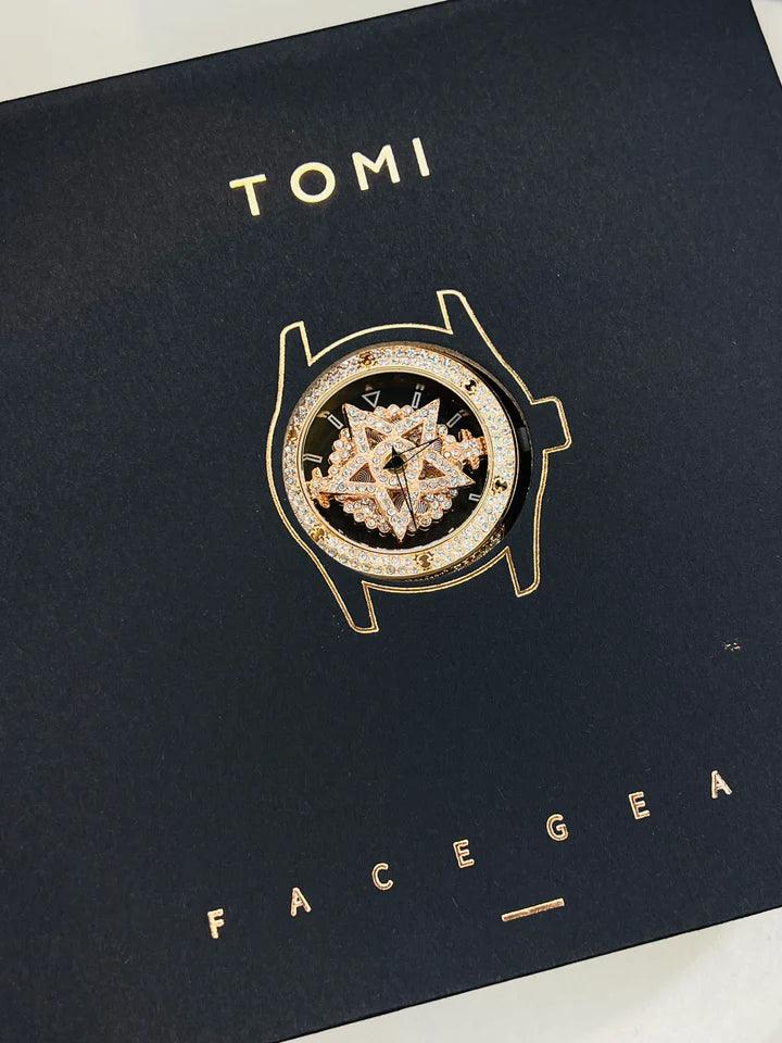 TOMI Iced Out Spinner Face Gear RoseGold - Tomi Watches