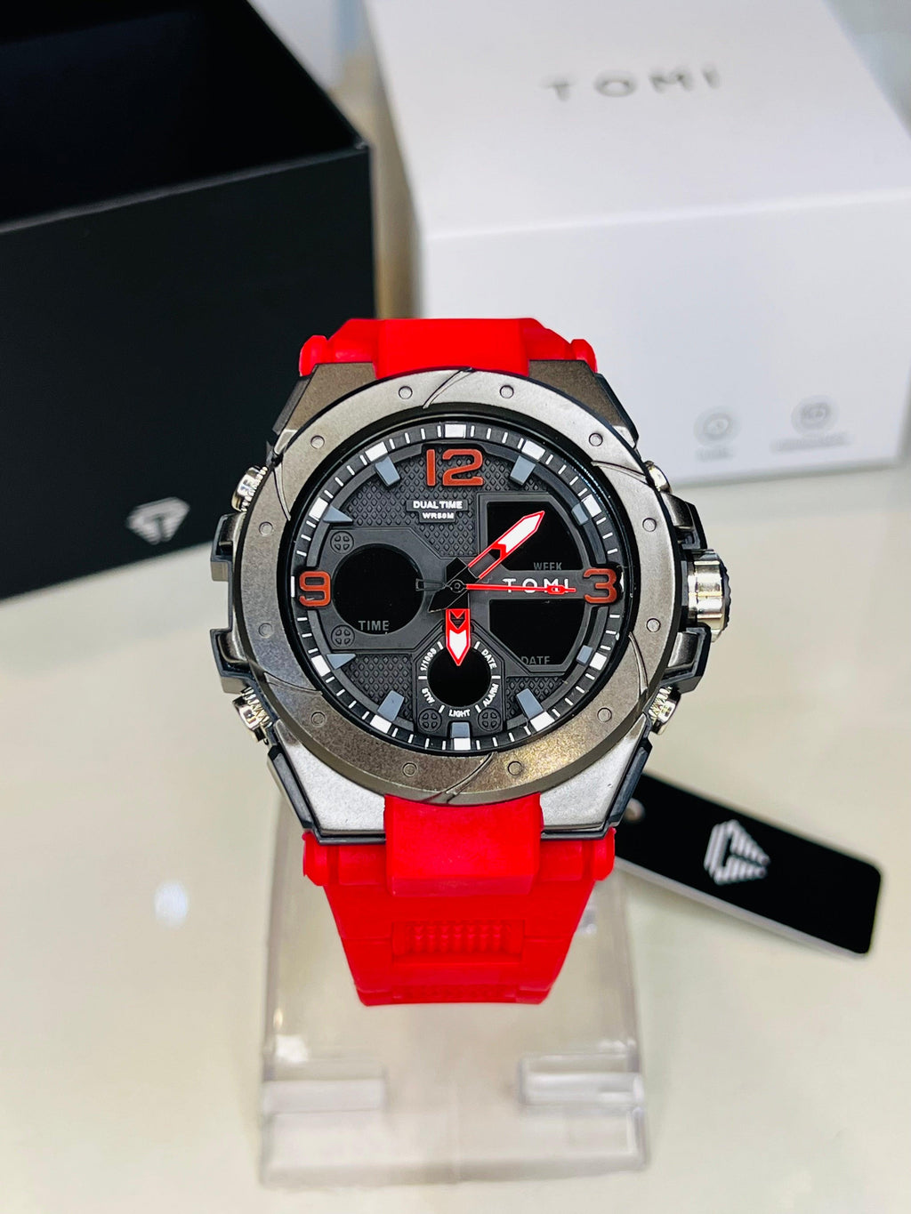 TOMI T-235 Sports Watch Dual Time Digital Analogue - Tomi Watches