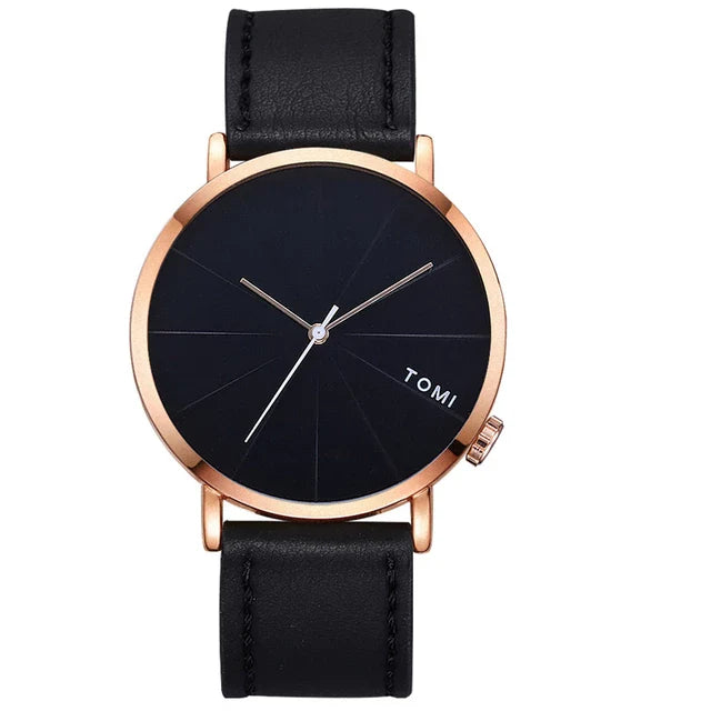 TOMI T-082 Quartz Slim Round Dial Watch - Tomi Watches