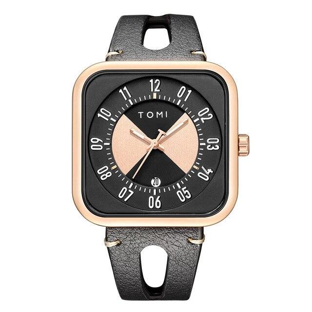TOMI T-094 Luxury Watch Date Quartz Square Dial - Tomi Watches