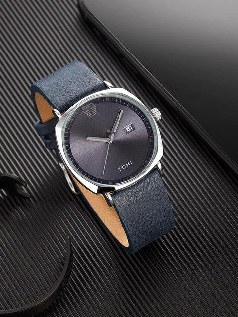 TOMI T-044 Men's Watch Quartz Date Leather Strap - Tomi Watches