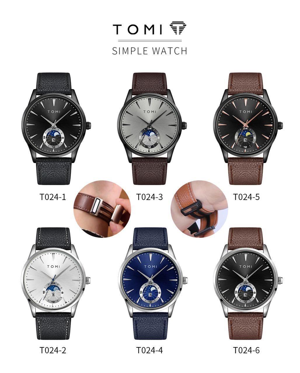 TOMI T-024 Business Luxury Watch Comfortable Leather Straps Magnet Lock - Tomi Watches