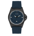 TOMI T-041 Date Quartz Business Watch blue dial with black strap and black case