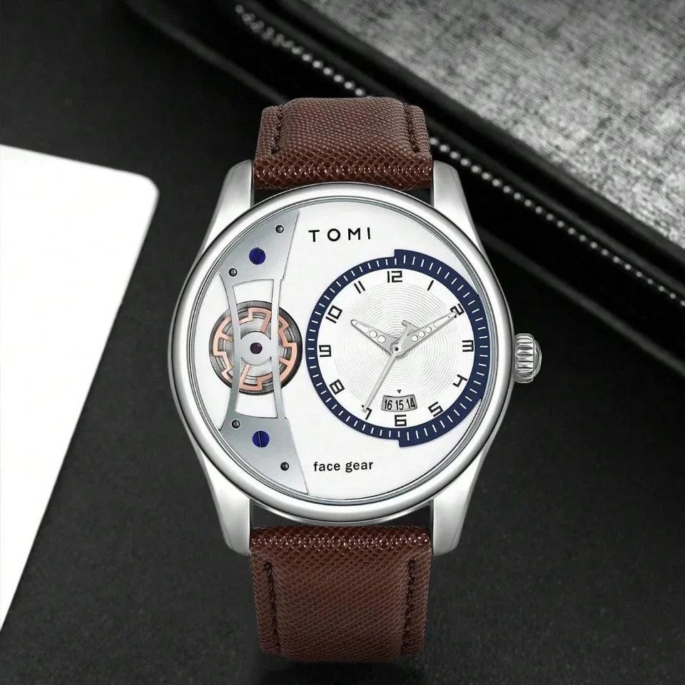 TOMI T-105 Face Gear Dual Strap Luxury Watch - Tomi Watches