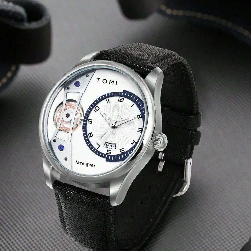 TOMI T-105 Face Gear Dual Strap Luxury Watch - Tomi Watches