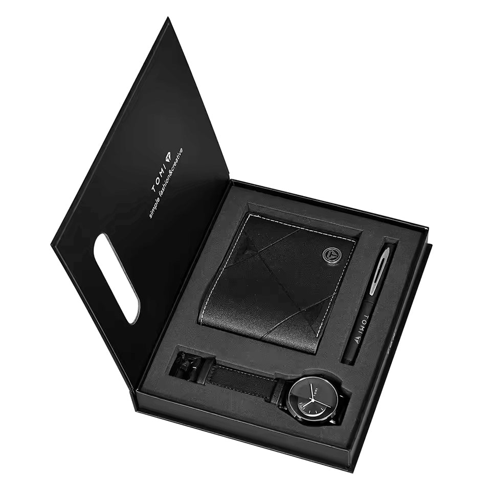 TOMI T-080 3PCS Gift Box Set with Watch, Wallet & Pen - Tomi Watches