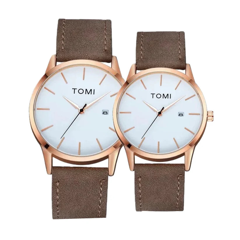 TOMI T-071 Couple Leather Watch - Tomi Watches