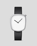TOMI T-077 Unisex Casual Quartz Watch White Dial with Silver Tone Case and Black Band