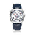 TOMI T-112 Men's Watch Square Dial with brown leather strap and white dial