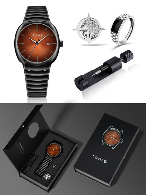 Tomi T-307 Luxury Quartz Stainless Steel Chain Wrist Watch for Mens | Elegant & Durable Timepiece - Tomi Watches