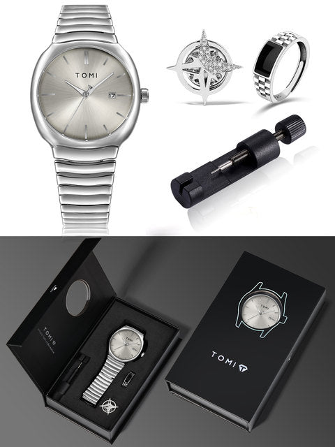 Tomi T-307 Luxury Quartz Stainless Steel Chain Wrist Watch for Mens | Elegant & Durable Timepiece - Tomi Watches