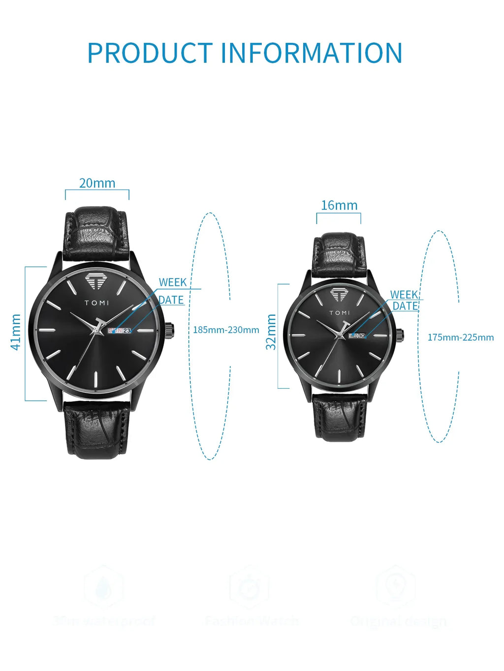 TOMI T-045 Casual Couple Watch - Tomi Watches
