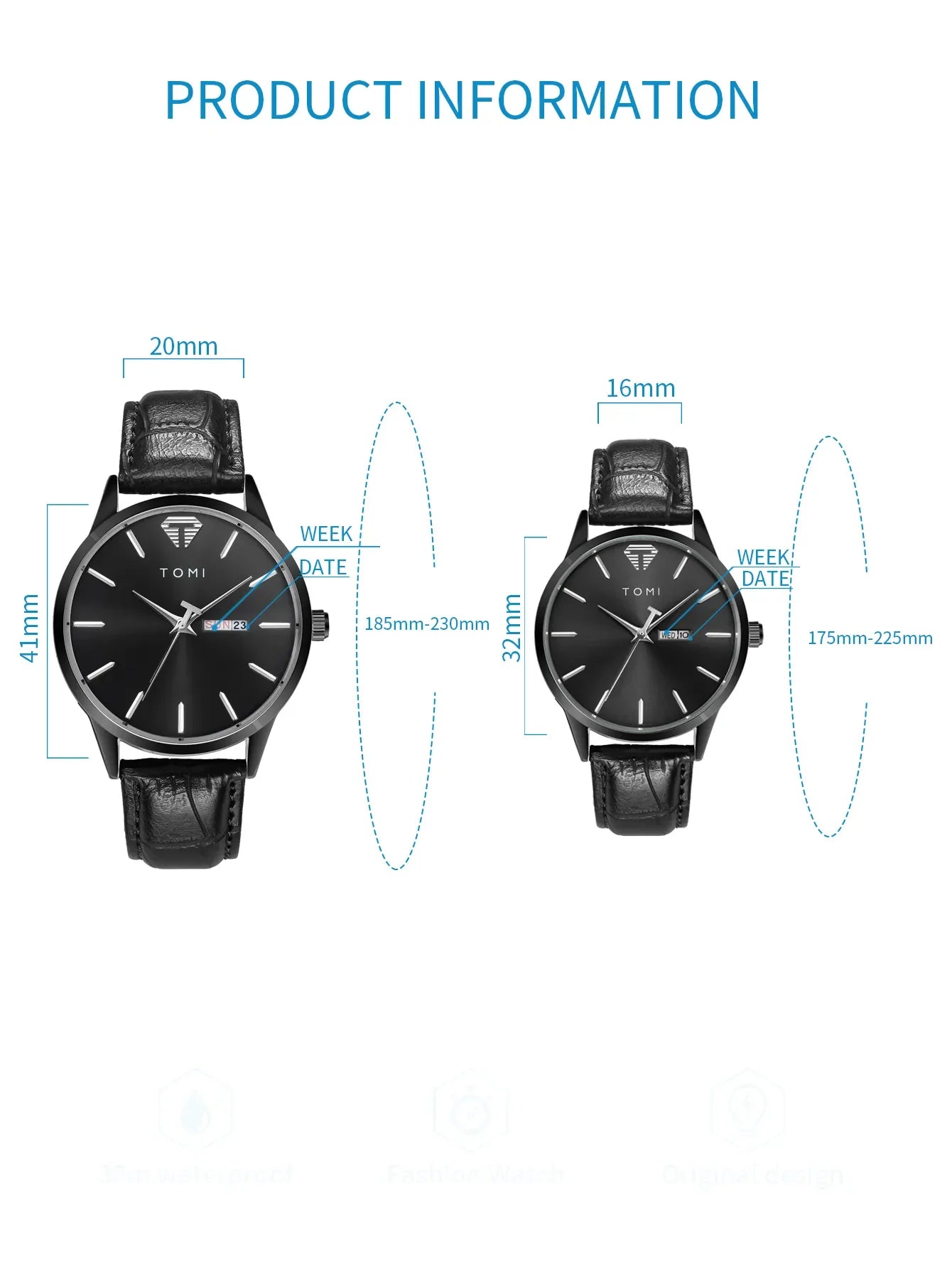 TOMI T-045 Casual Couple Watch - Tomi Watches