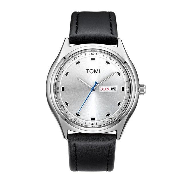 TOMI T-030 Men's Watch Date Day Quartz Leather Straps - Tomi Watches