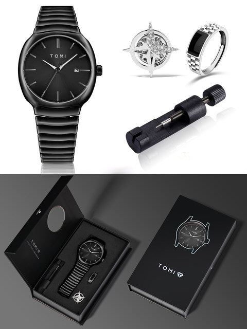 Tomi T-307 Luxury Quartz Stainless Steel Chain Wrist Watch for Mens | Elegant & Durable Timepiece - Tomi Watches