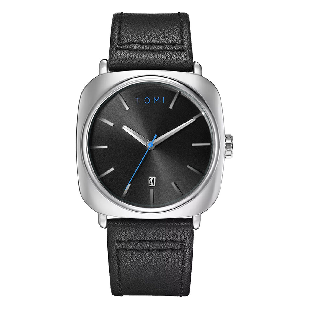 TOMI T-084 Men's Leather Strap Quartz Date Watch - Tomi Watches