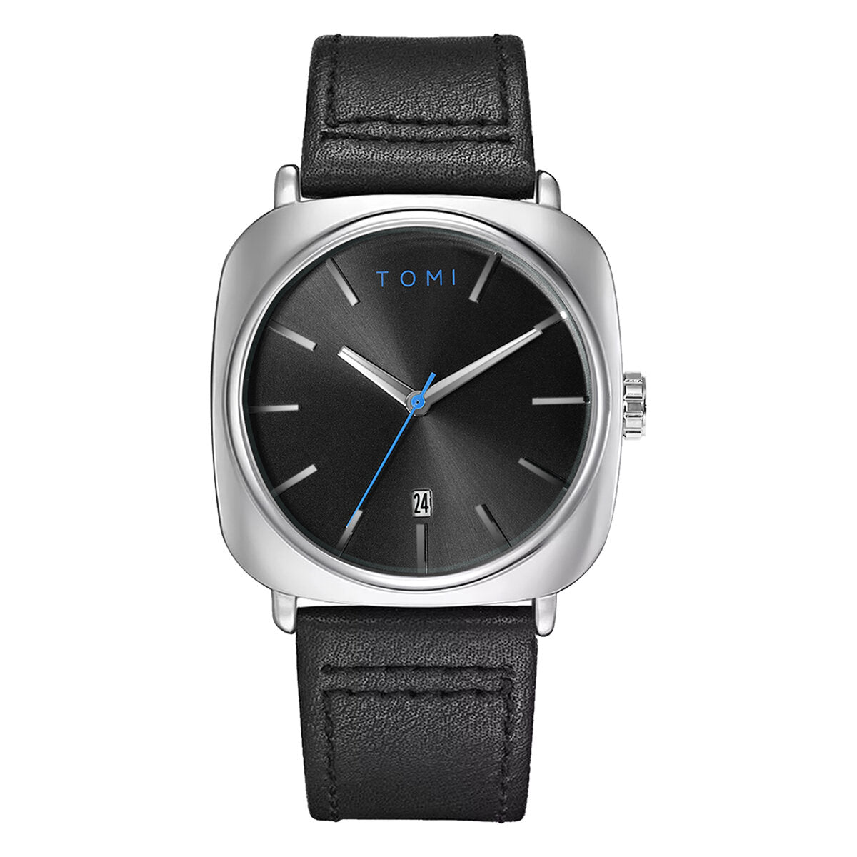 TOMI T-084 Men's Leather Strap Quartz Date Watch - Tomi Watches