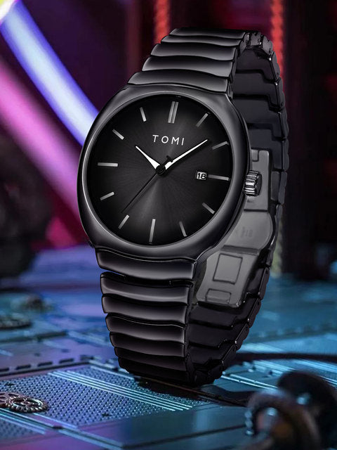 Tomi T-307 Luxury Quartz Stainless Steel Chain Wrist Watch for Mens | Elegant & Durable Timepiece - Tomi Watches