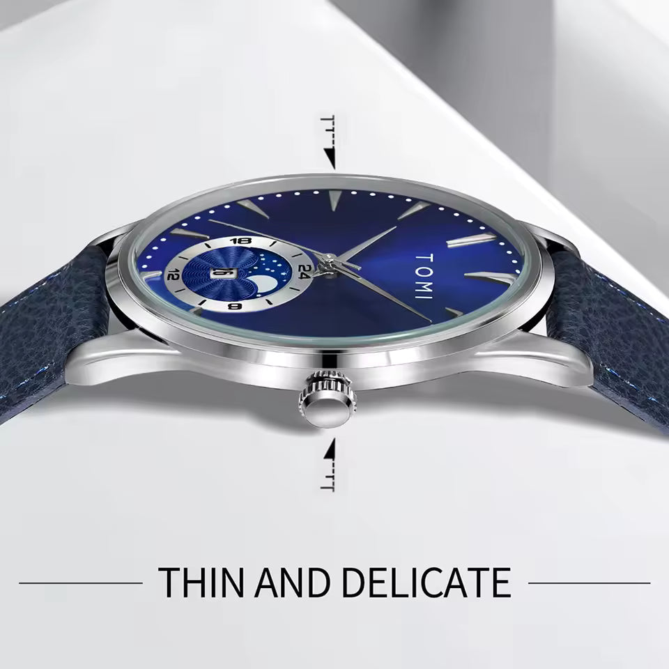 TOMI T-024 Business Luxury Watch Comfortable Leather Straps Magnet Lock - Tomi Watches