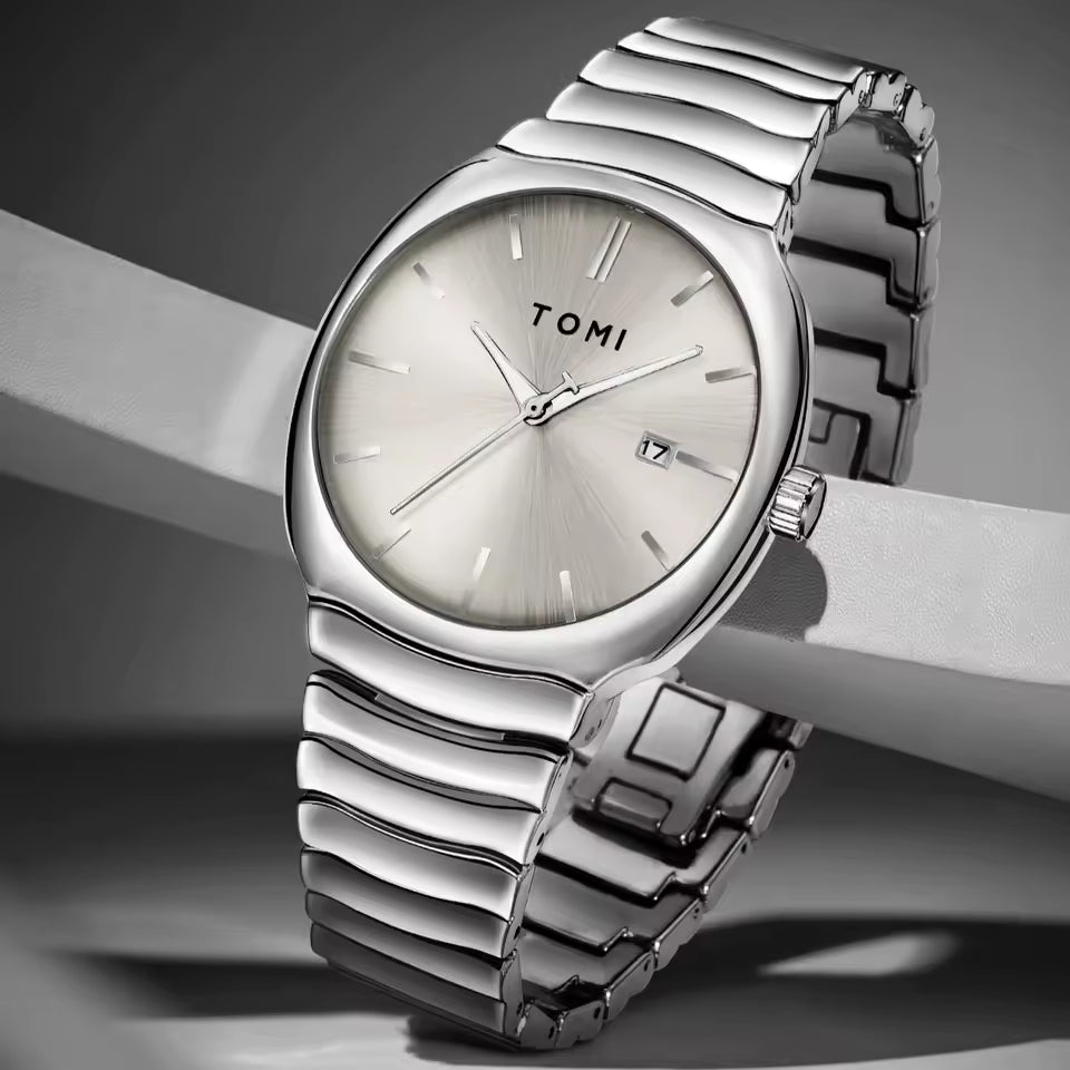 Tomi T-307 Luxury Quartz Stainless Steel Chain Wrist Watch for Mens | Elegant & Durable Timepiece - Tomi Watches