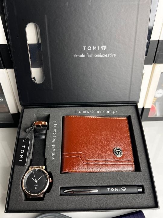 TOMI T-091 Luxury Gift Set Wallet, Pen & Watch - Tomi Watches