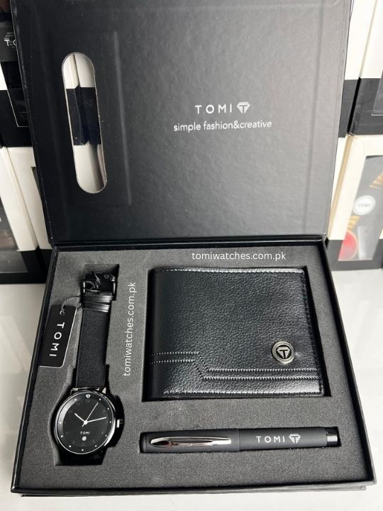 TOMI T-091 Luxury Gift Set Wallet, Pen & Watch - Tomi Watches