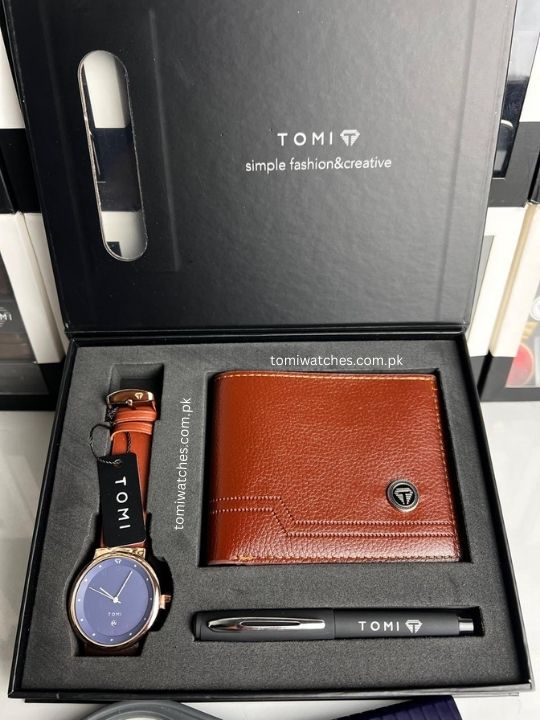 TOMI T-091 Luxury Gift Set Wallet, Pen & Watch - Tomi Watches