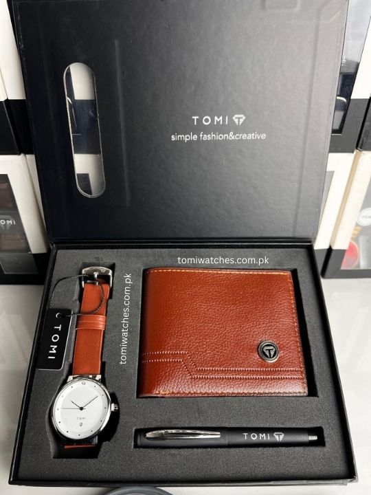 TOMI T-091 Luxury Gift Set Wallet, Pen & Watch - Tomi Watches