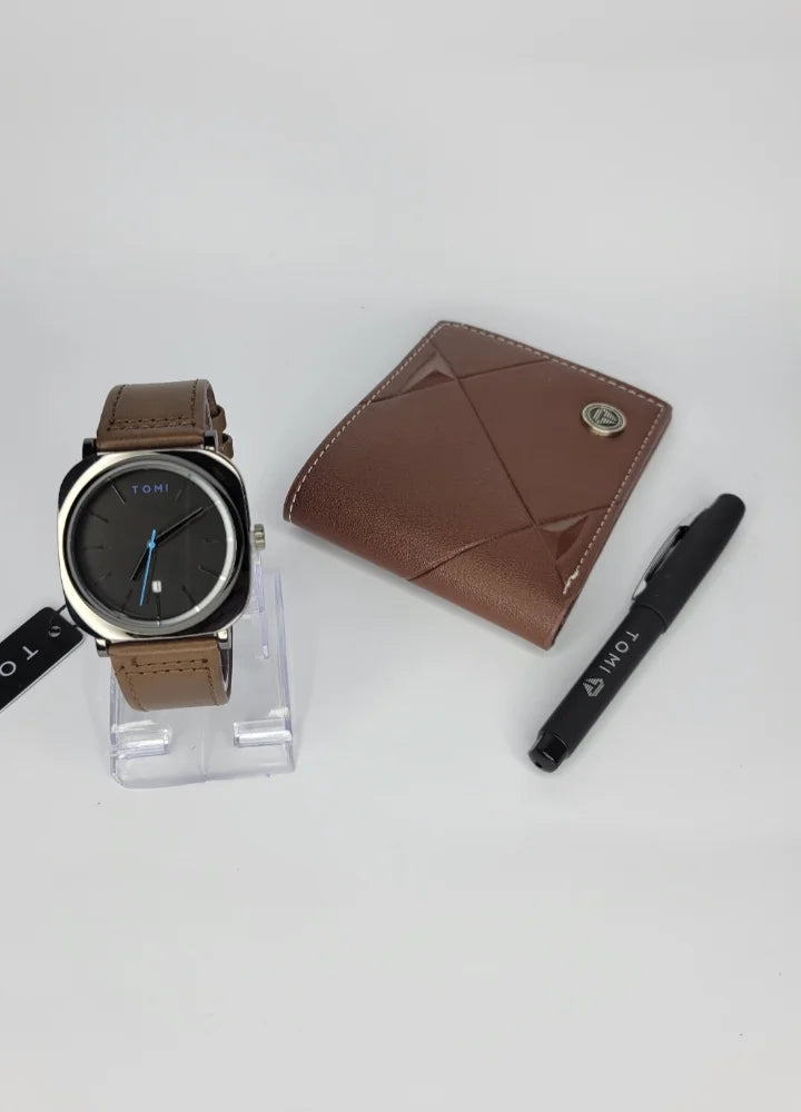 TOMI T-084 3PCS  Gift Box Set with Watch, Wallet & Pen - Tomi Watches