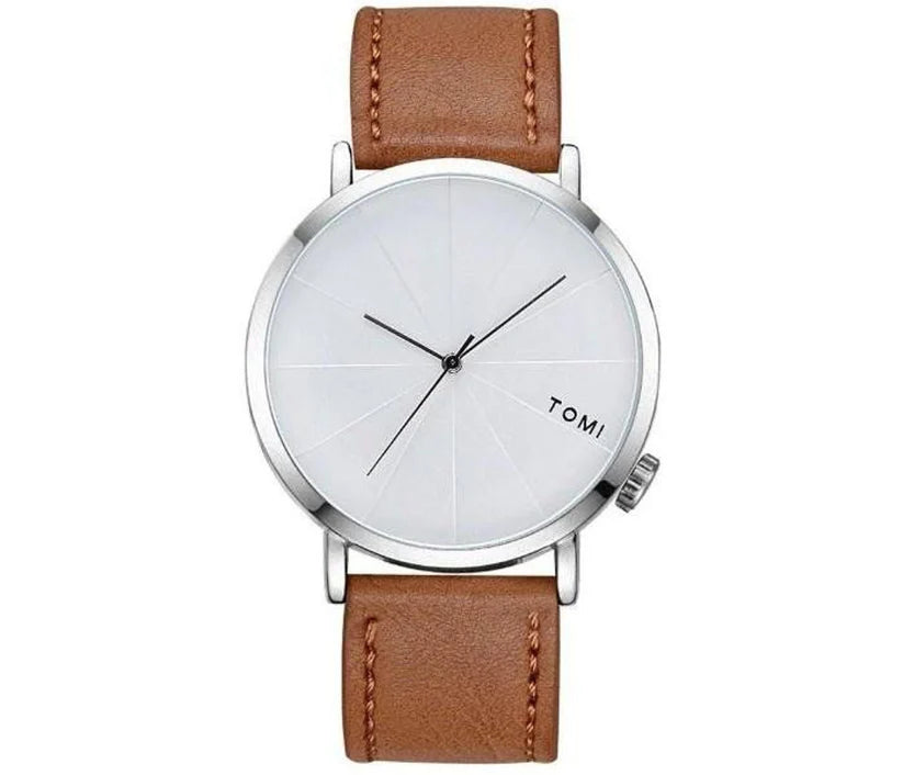 TOMI T-082 Quartz Slim Round Dial Watch - Tomi Watches