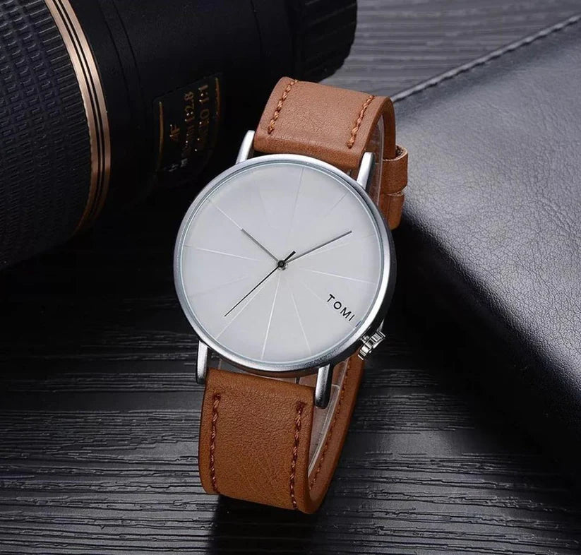 TOMI T-082 Quartz Slim Round Dial Watch - Tomi Watches