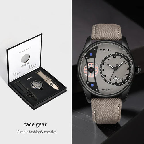 TOMI T-105 Dual Strap Face Gear Watch - Tomi Watches