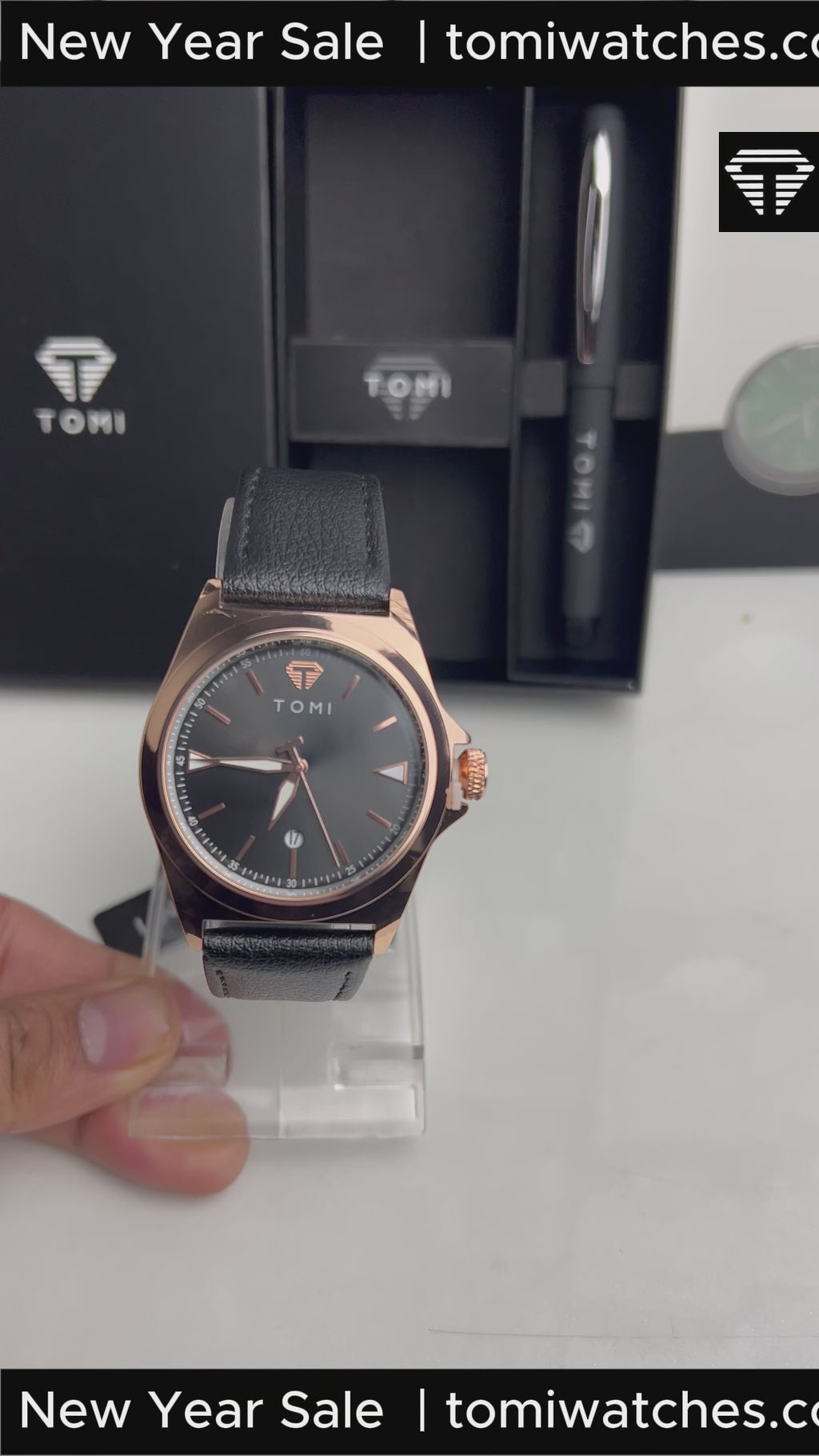 TOMI T-041 Business Watch with Pen Gift Set