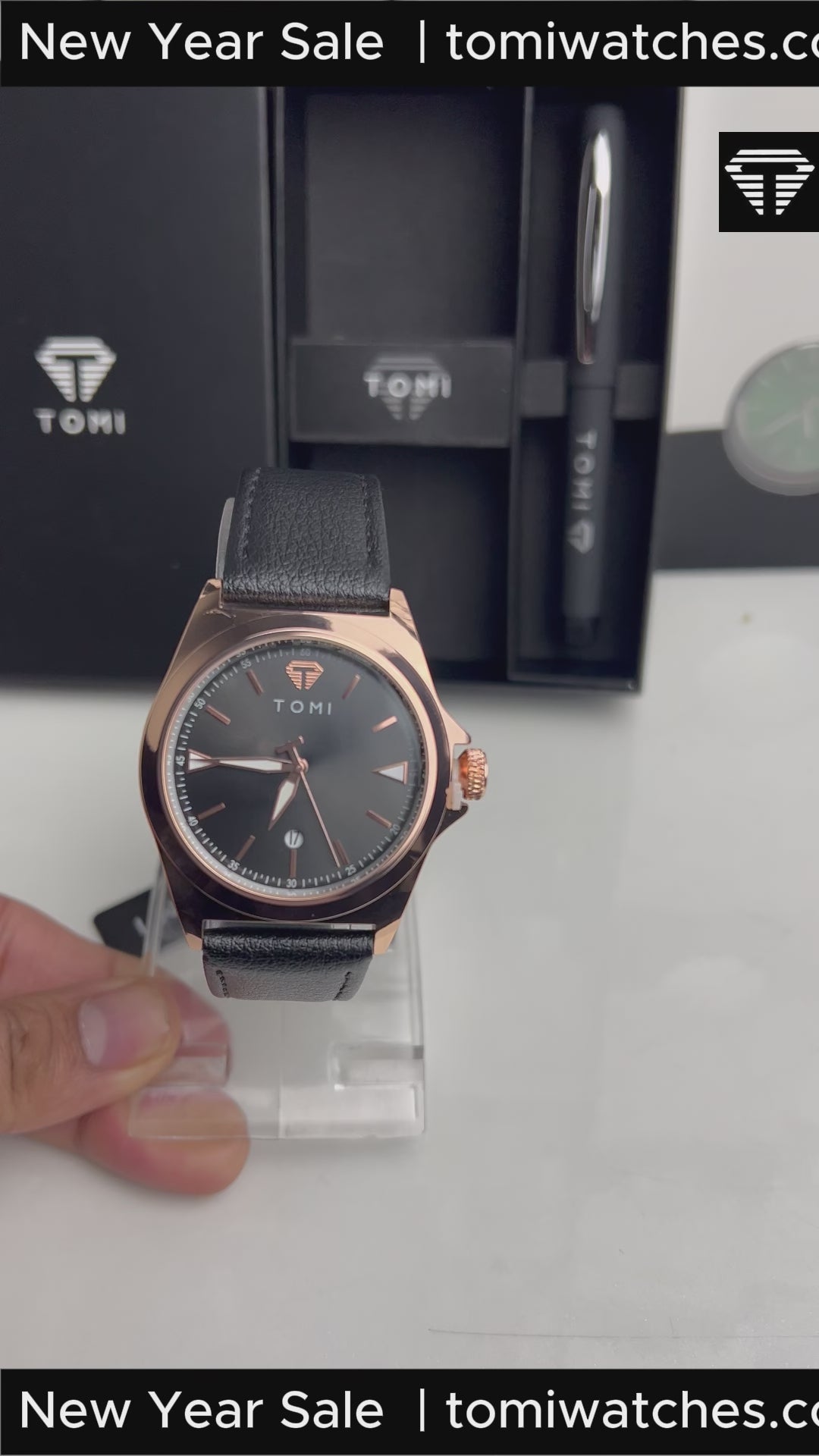 TOMI T-041 Business Watch with Pen Gift Set