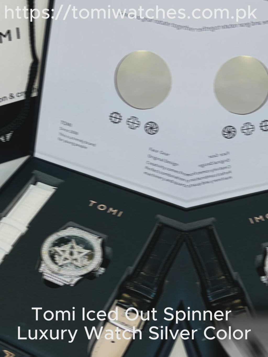 TOMI Skelton Iced Out Spinner Face Gear Silver