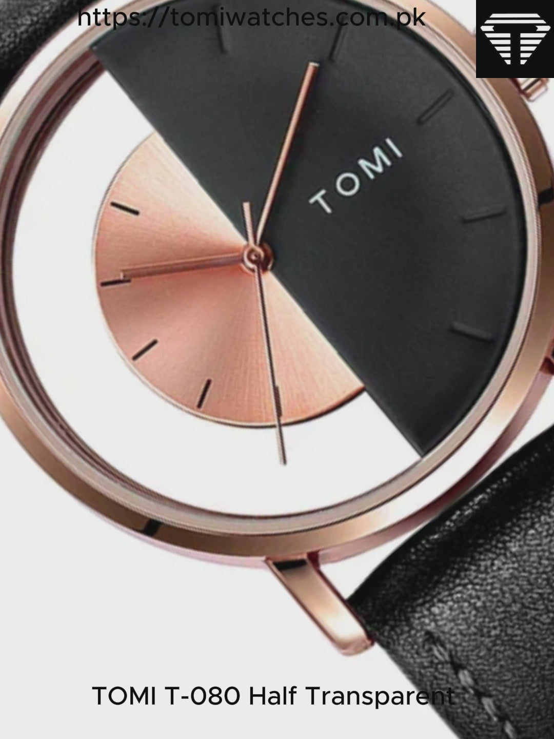 TOMI T-080 Unisex Half Transparent Watch
