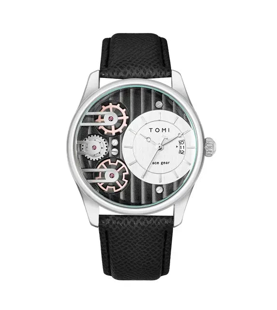 TOMI T-106 Dual Strap Face Gear Luxury Watch - Tomi Watches