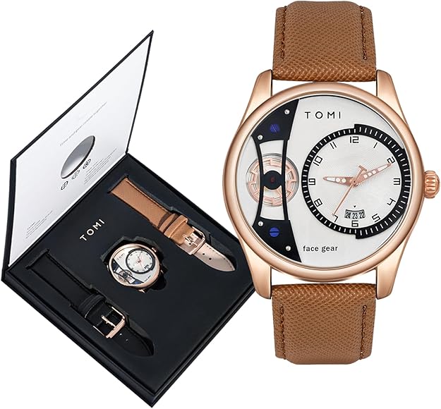 TOMI T-105 Dual Strap Face Gear Watch - Tomi Watches